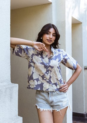 Cerulean Bloom Top-XS