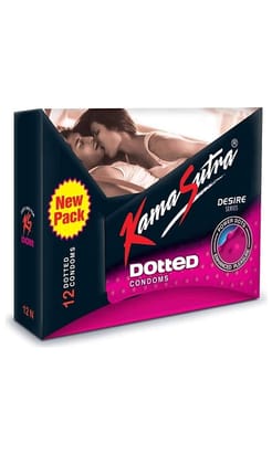 KamaSutra Dotted Condom Made of Natural Rubber Latex For Men 12s [Discreet Packaging]