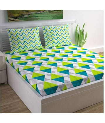 DIVINE CASA Cotton 1 Double King Bedsheet with 2 Pillow Covers ( Off White )