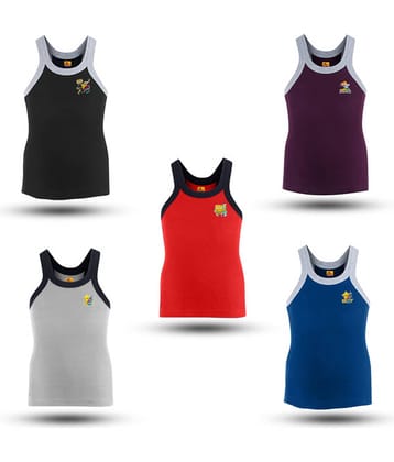 Renox Pack of 5 Boys Cotton Vest ( Multicolor )