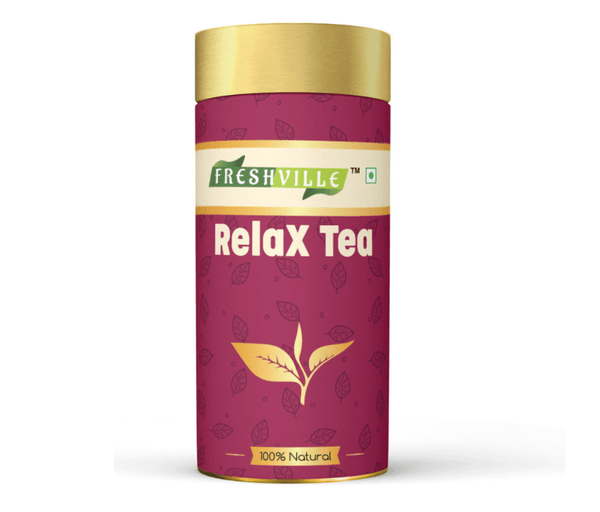 Freshville Relax Tea 1 Month Pack Improves Sleep and Reduces Stress with Herbs 100gram