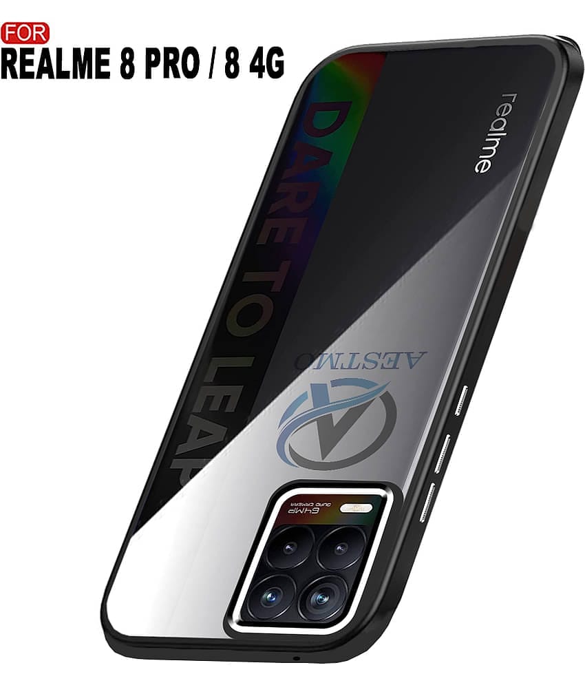 AESTMO - Transparent Polycarbonate Plain Cases Compatible For Realme 8 Pro ( Pack of 1 )