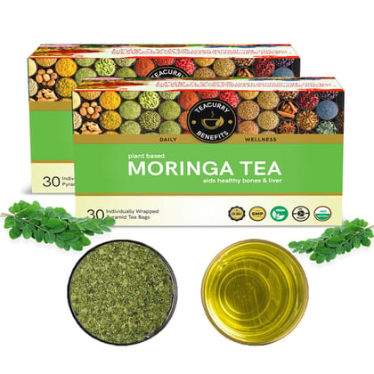 TEACURRY Moringa Leaf Tea (1 Month Pack, 30 Tea Bags) - Helps with Liver, Bone, Heart, Kidney Health TEACURRY Moringa Leaf Tea (1 Month Pack, 30 Tea Bags) - Helps with Liver, Bone, Heart, Kidney Health
