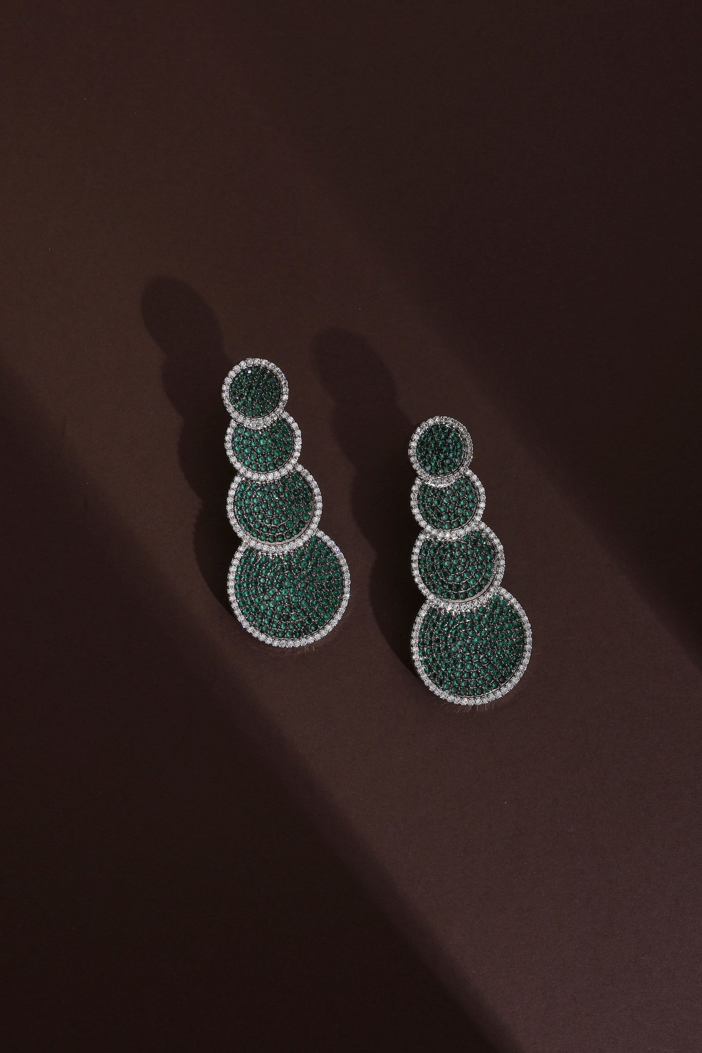 Ximena Emerald Zirconia Dangler Earrings-Zirconia