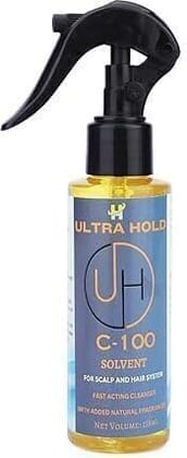 Ultra Hold C100 Hair Patch Remover Solvent Spray 118ml | Citrus-Based Patch Glue Remover | Fast-Acting Wig Adhesive & Hair Patch Tape Remover Spray | Wig Residue Cleaner for Men & Women Ultra Hold C100 Hair Patch Remover Solvent Spray 118ml | Citrus-Base