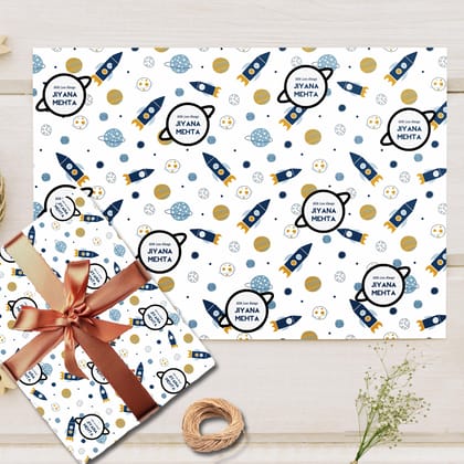Custom Gift Wrapping Paper - Cosmic Cuties Theme-Lots of Love / Set of 10 sheets