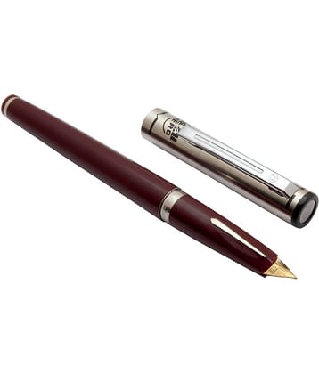 Srpc Early Hero 240 Maroon Color Fountain Pen Aerometric Pen Arrow Inlaid Grip Coveted Aircraft Duckbill Nib Stainless Steel Cap
