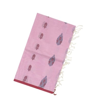 Lavender Rasipuram Cotton Saree With Floral Buttas-Lavander
