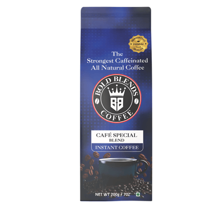 Bold Blends Cafe Special Blend 200g Pack Instant Coffee Powder  57% Coffee 43% Chicory  Medium Roast Strongest Caffeinated All Natural Coffee  Premium Blend of Arabica & Robusta to Energize Yourself