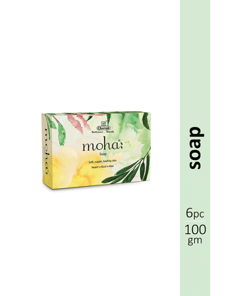 Moha Herbal Soap With Goodness Of Aloe Vera Gel Basil & Neem 100gm (Pack Of 6)