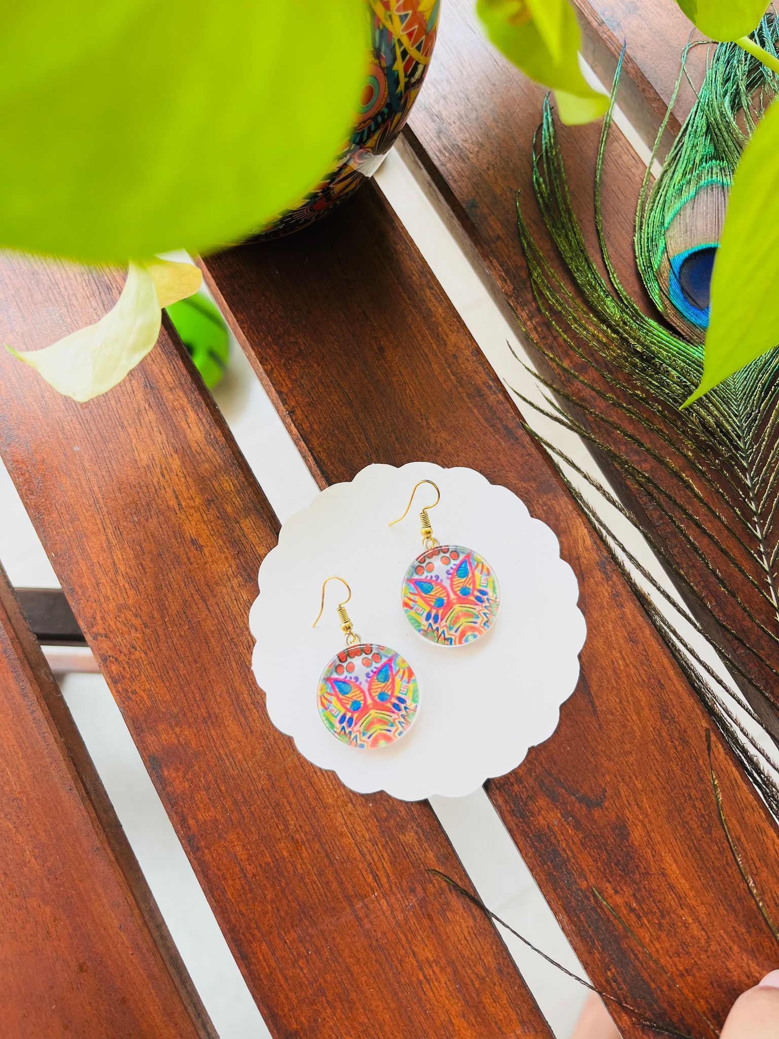 Rose-n-Blush glass Earrings