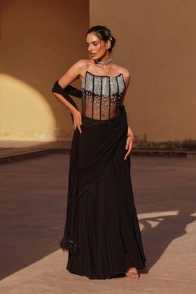 Black-Eyed Susan Corset Lehenga-XS