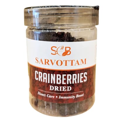 Sarvottam Dried Cranberries Box 250g | Premium Whole Cranberries | Naturally Sweet & Tart Snack | Rich in Antioxidants & Fiber | Ideal for Salads, Baking & Gifting
