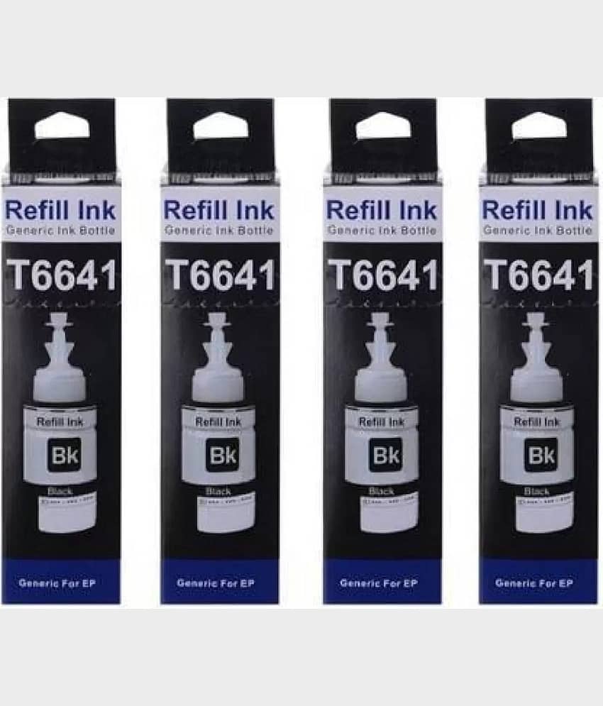 TEQUO 664 Ink For L110 Black Pack of 4 Cartridge for L130, L360, L380, L350, L361, L565, L210, L220, L310, L355, L365, L385, L405, L455, L130, L485, L550