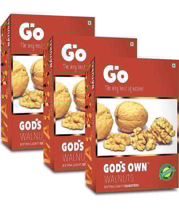 GO Organic Extra Light Quarters Walnuts Without Shell, 750gm (250gm X 3)