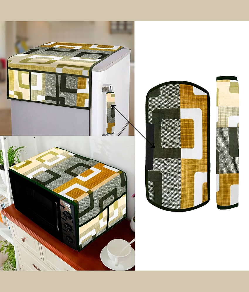 E-Retailer - Green Polyester Fridge  Top Cover (Pack of 4)