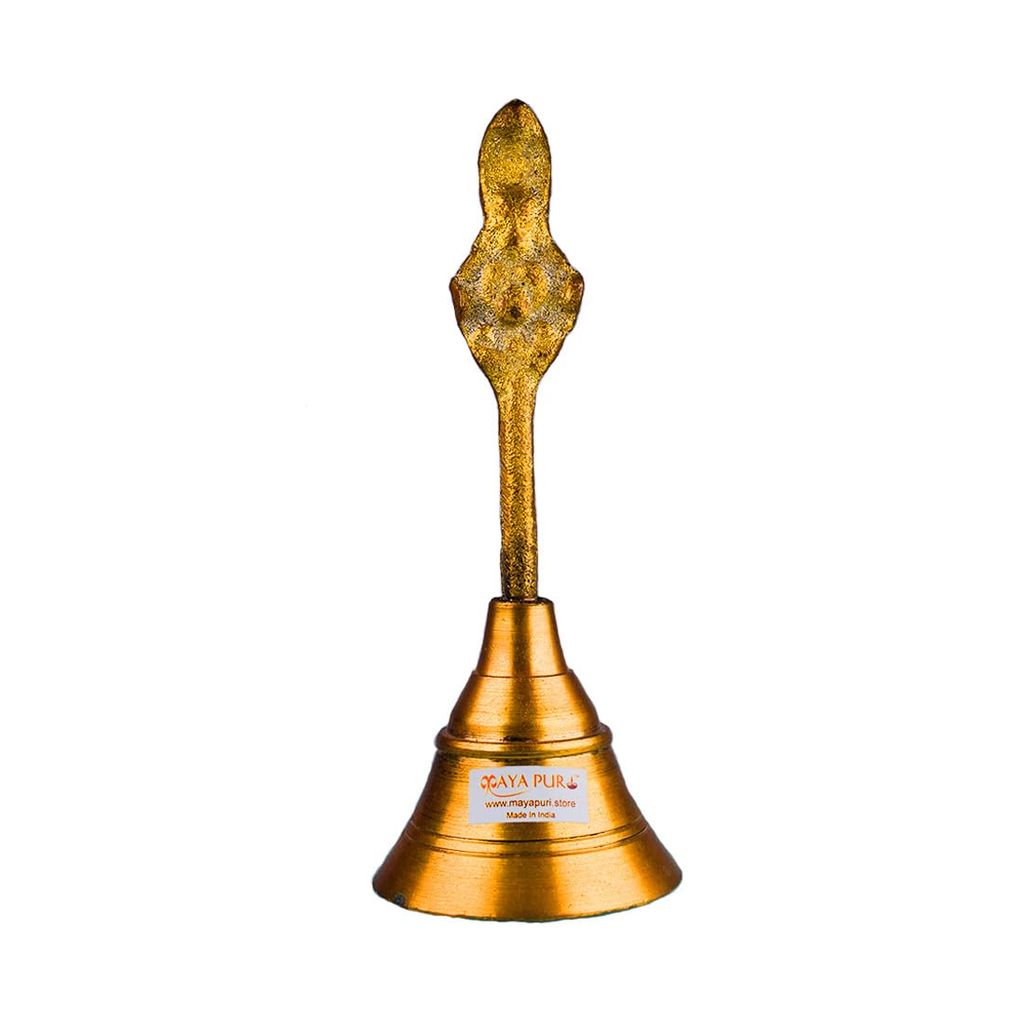 MAYAPURI Pital Puja Ghanta | Pooja Brass Ghanti | Mandir Bell, Size 6 inches - Pooja Needs | Buy online on ZillyBuy