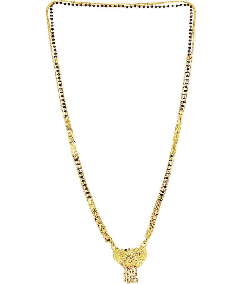 shankhraj mall golplated black bead mangalsutra for women latest design -10046