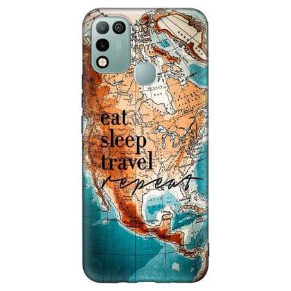 Eat Sleep Travel HOT 10 PLAY Premium Embossed Mobile cover