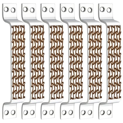 S-GUARD Stainless Steel Door & Cabinet Handles, Knobs Handles-Size-6 Inch-6 Pcs-Laser Printed Design-SSL46