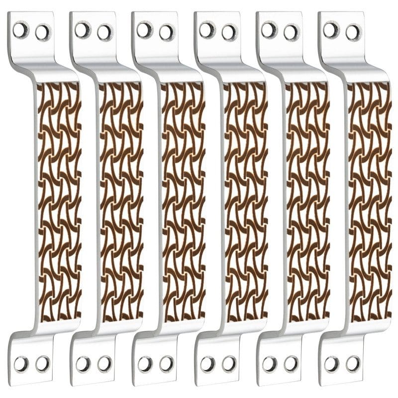 S-GUARD Stainless Steel Door & Cabinet Handles, Knobs Handles-Size-6 Inch-6 Pcs-Laser Printed Design-SSL46