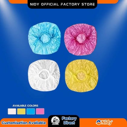 Nidy® Disposable Shower Cap Waterproof Shower Cap for Women and Men - Premium Quality Bath Cap for Bathroom | Hair Bath Caps for Bathroom | Hotel | Spa | Hair Salon & Haircare | Home Use | Portable Travel (18.5 Inch, 100, count)