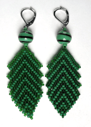 Sahaj Arrow Green Earrings