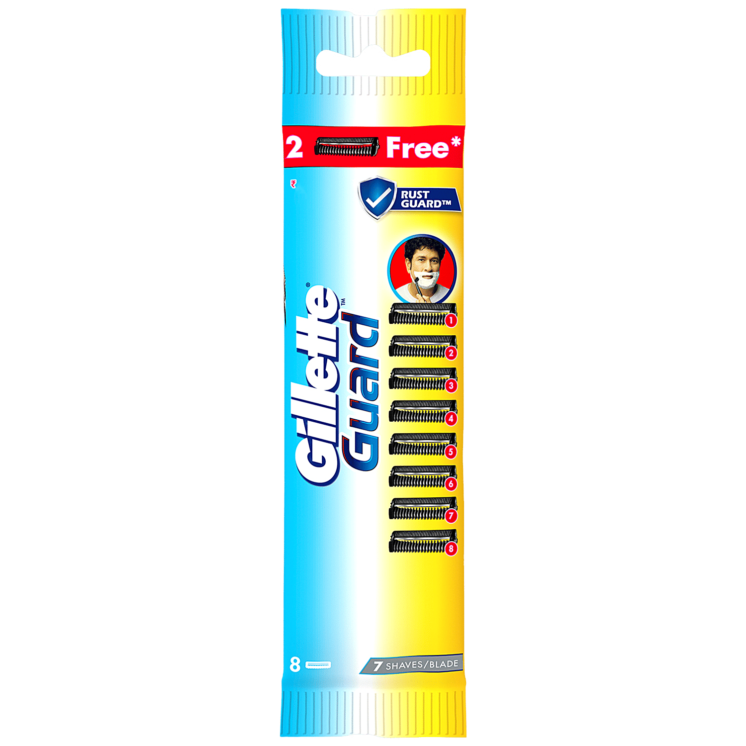 Gillette Guard - Cartridges 6 pcs, 6 pcs +2 Pcs free Pouch
