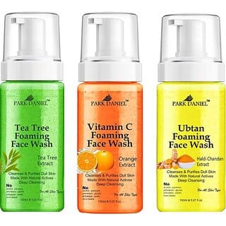 PARK DANIEL Tea Tree, Vitamin C & Ubtan  Deep Cleansing Pack of 3 150ML(450 ML) Face Wash (450 ml)