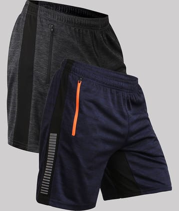 NEVER LOSE Light Grey Polyester Men's Cycling Shorts ( Pack of 2 )