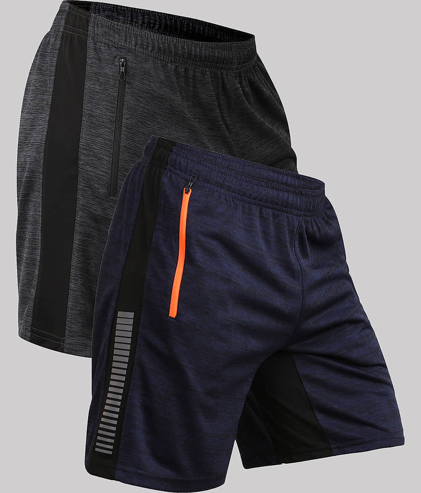 NEVER LOSE Light Grey Polyester Men's Cycling Shorts ( Pack of 2 )