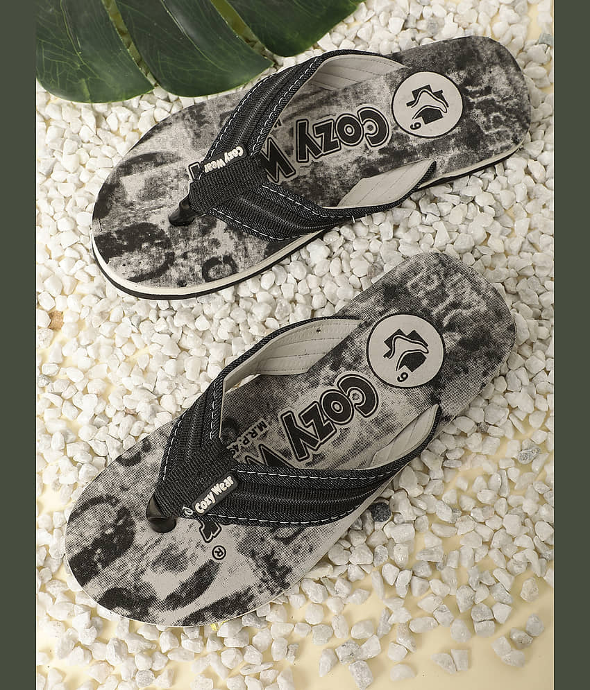 Cozy Wear - Grey Men's Thong Flip Flop