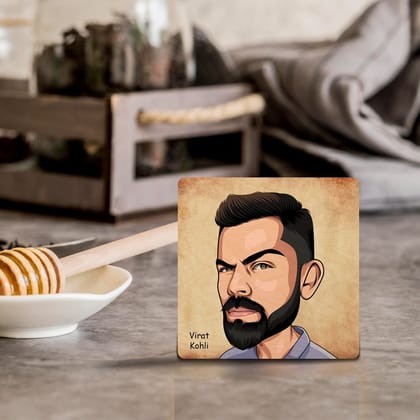 4"x4" Wooden Coasters | Virat Kohli-Set of 2