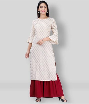 MAUKA - Cream Straight Rayon Women's Stitched Salwar Suit ( Pack of 1 )