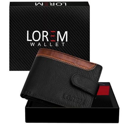 Dual Color Bi-Fold Premium Faux Leather 3 ATM Card Slots Wallet for Men-B