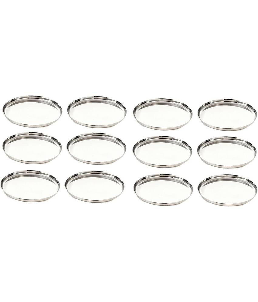 Neelam 12 Pcs Stainless Steel Steel Half Plate