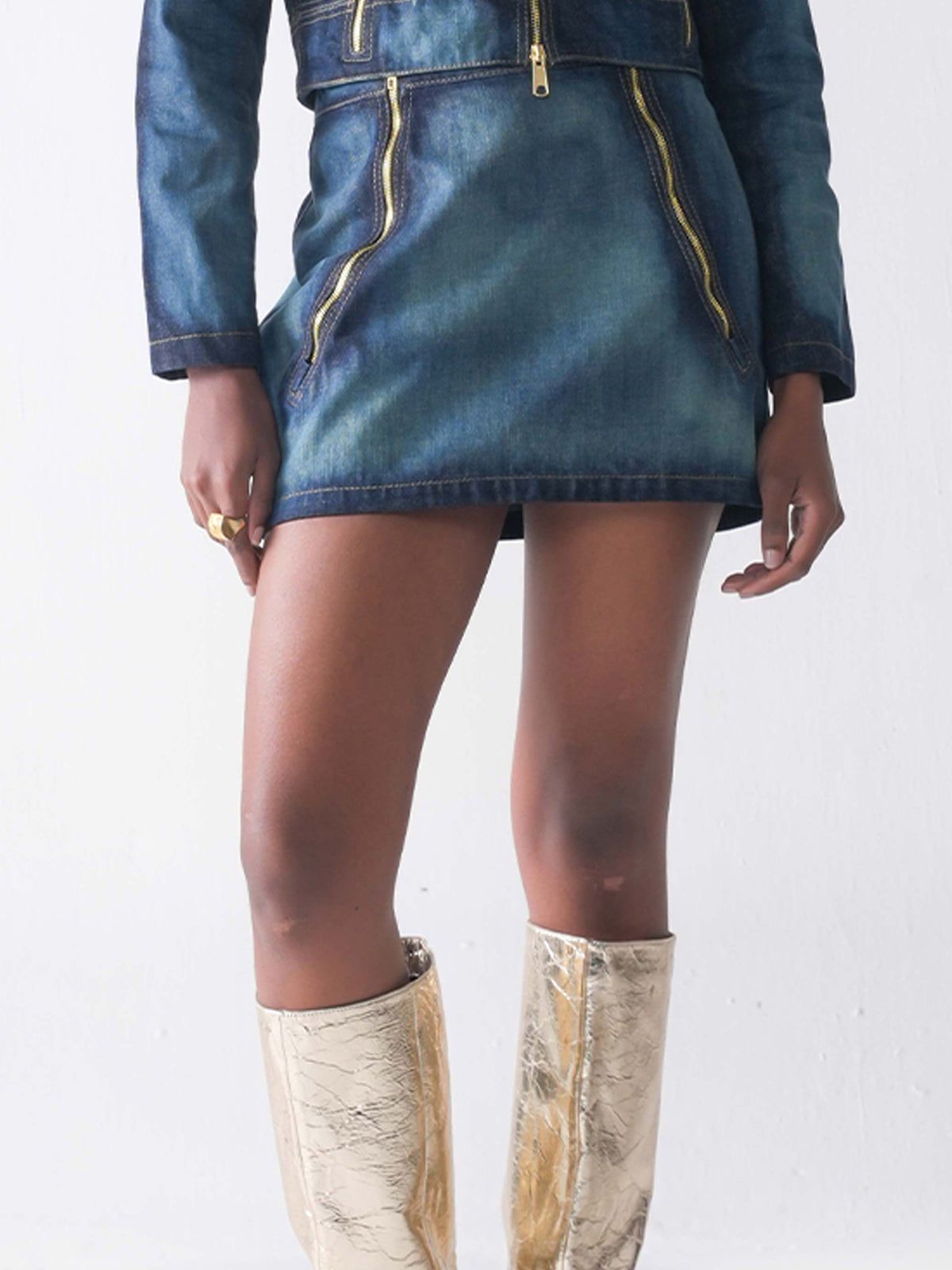ZIP ME UP MINI DENIM SKIRT-XS