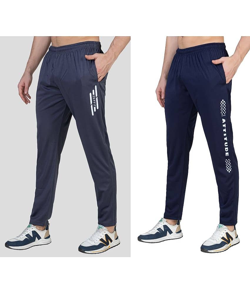 Zeffit - Multicolor Lycra Men's Trackpants ( Pack of 2 )
