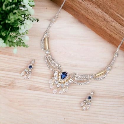 Rose Gold-Plated AD Jewellery Set