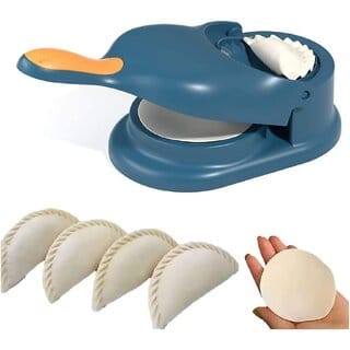 2 in 1 Dumpling Maker Ghughra Momos Maker Machine, Skin Press Mould for Gujiya Ghughra Mould Machine, Kitchen Dumpling M