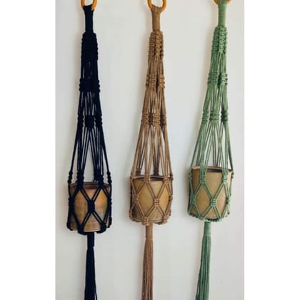 Macrame Multi Colour Plant Hanger (Set Of3)