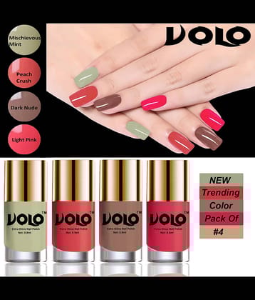 VOLO Grand Shine lasting High Definition Nail Polish Multi Glossy Pack of 4 39 mL