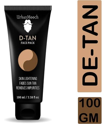 UrbanMooch D-Tan Face Pack for Tan Removal & Skin Brightness & Glowing Cleanser 100 g