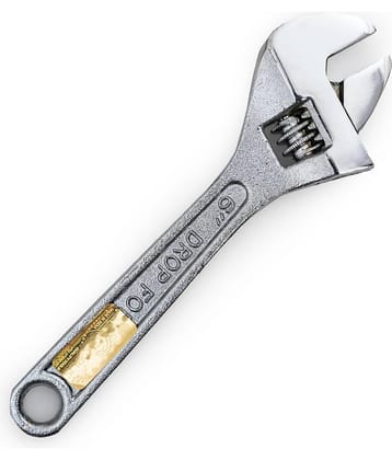 GLOBUS 136 Adjustable Wrench/Spanner Chrome Finish (6 inch / 150mm) Single Sided Open End Wrench (Pack of 1)