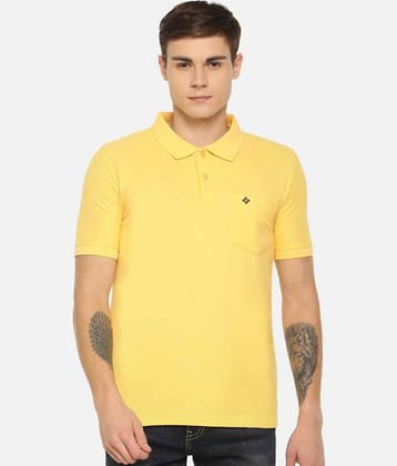 Dollar Cotton Blend Yellow Solids Polo T-Shirt