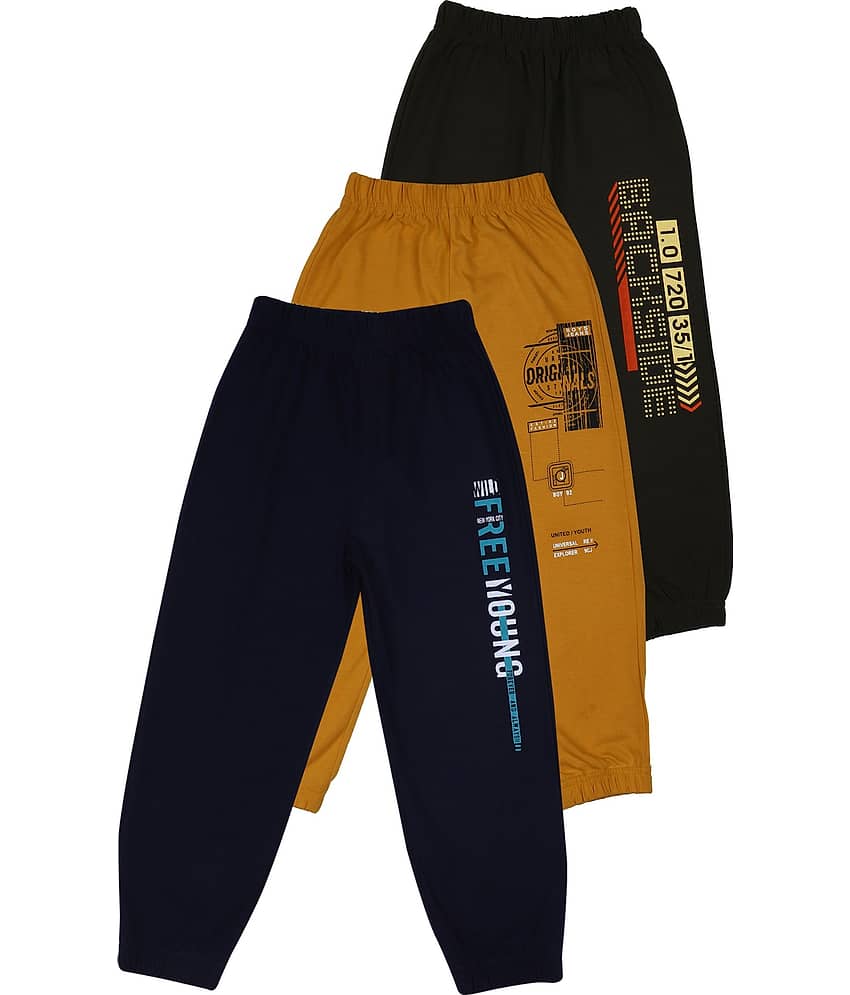 Cremlin Clothing Pack of 3 Boys Cotton Blend Trackpant ( Multi )