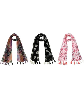 stolevilla Multi Poly Cotton Yarn Stoles ( Pack of 3 )