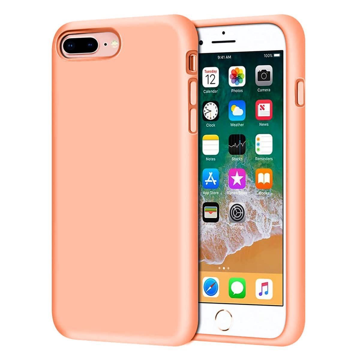 LIRAMARK Liquid Silicone Soft Back Cover Case for Apple iPhone 7 Plus / 8 Plus
