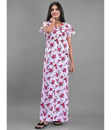 Apratim - White Cotton Women's Nightwear Nighty & Night Gowns ( Pack of 1 )
