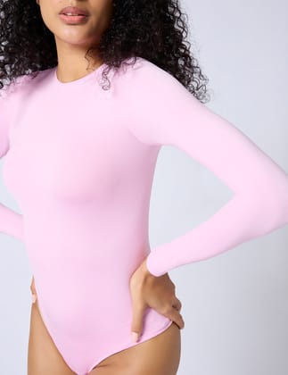 LuxeFeel Long Sleeve Bodysuit-CHERRY BLOSSOM / M